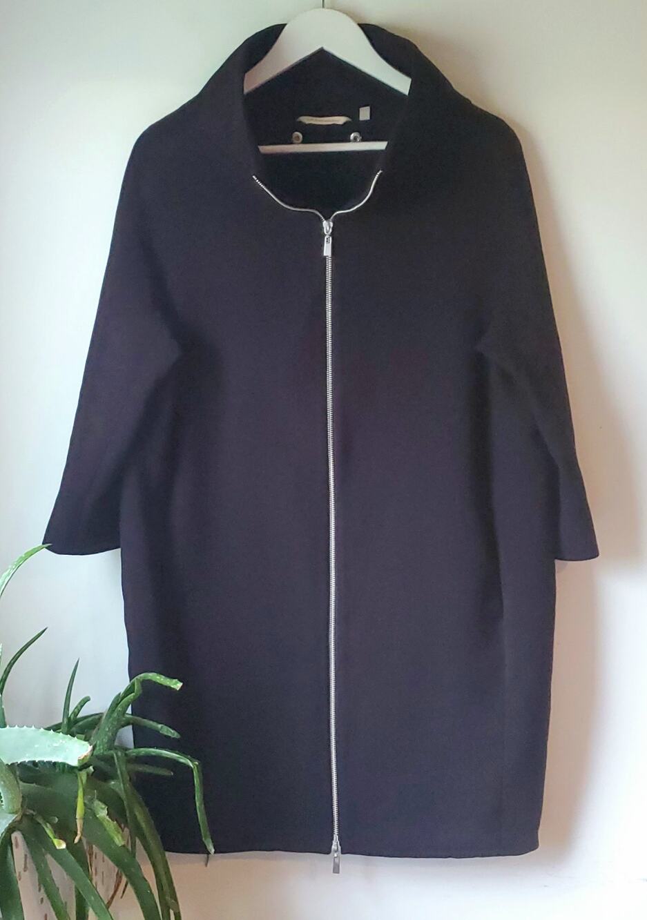 Soft Surroundings Black Oversized Zip Up Coat Womens Size Small Lagenlook Goth